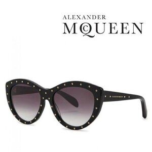 NEW Alexander McQueen Black Studded Cat-Eye Sunglasses